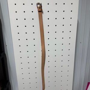 Men’s Tan Leather Belt with Silver Buckle Size 36